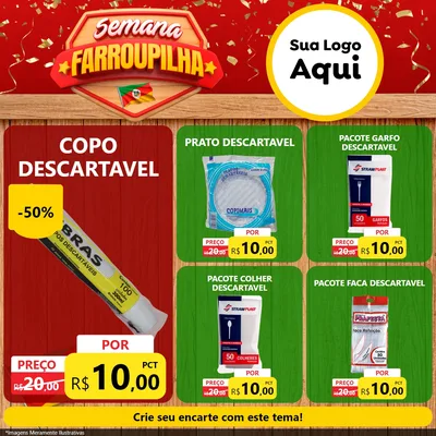 Modelo de Rede Social para Feed Facebook com o tema Semana Farroupilha para Embalagens