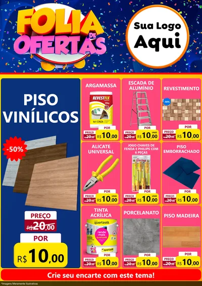 Modelo de Encarte para Encarte A4 Vertical com o tema Folia de Ofertas para Material para Construção