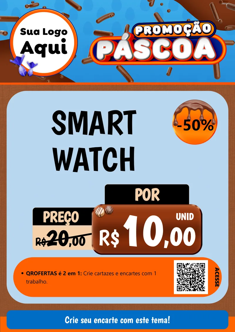 Modelo de Cartaz para Cartaz A4 Vertical com o tema Promoção Páscoa para Informática