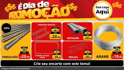 Modelo de TV para TV Horizontal com o tema É Dia De Promoção para Ferragens