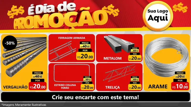 Modelo de TV para TV Horizontal com o tema É Dia De Promoção para Ferragens