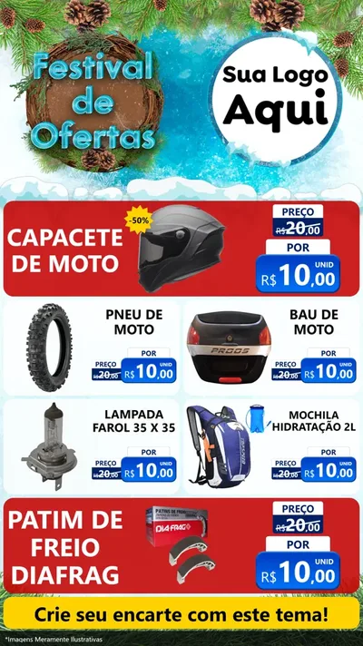 Modelo de TV para TV Vertical com o tema Festival de Ofertas - Inverno para Moto peças