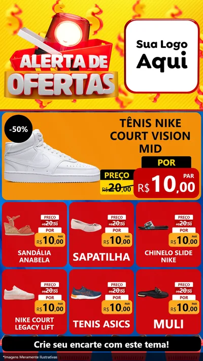 Modelo de Rede Social para Stories com o tema Alerta de Ofertas para Calçados