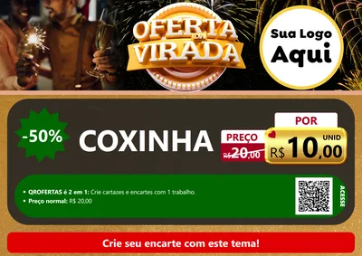 Modelo de Cartaz para Cartaz A4 Horizontal com o tema Oferta da Virada para Salgadaria