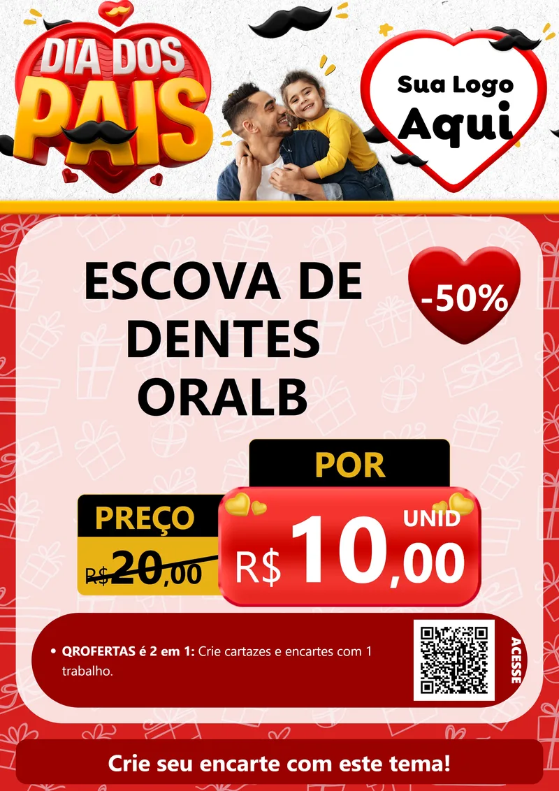 Modelo de Cartaz para Cartaz A4 Vertical com o tema Dia dos Pais para Higiene Pessoal