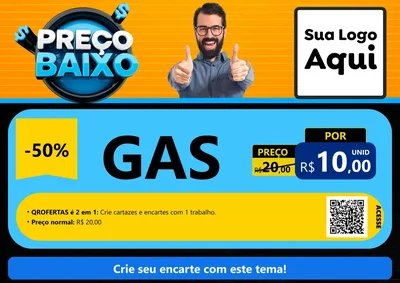 Modelo de Cartaz para Cartaz A4 Horizontal com o tema Preço Baixo para Água e gás