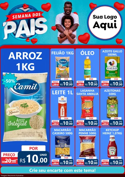 Modelo de Encarte para Encarte A4 Vertical com o tema Semana Dos Pais para Supermercado