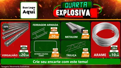 Modelo de TV para TV Horizontal com o tema Quarta Explosiva para Ferragens