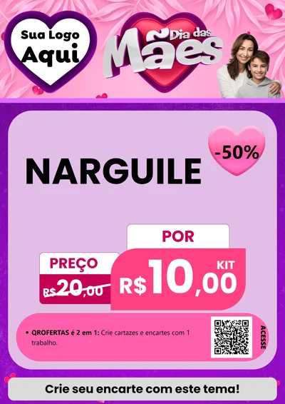 Modelo de Cartaz para Cartaz A4 Vertical com o tema Dia das Mães para Tabacaria