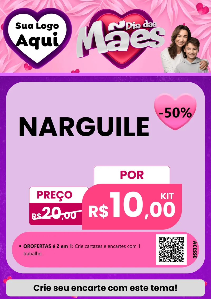Modelo de Cartaz para Cartaz A4 Vertical com o tema Dia das Mães para Tabacaria