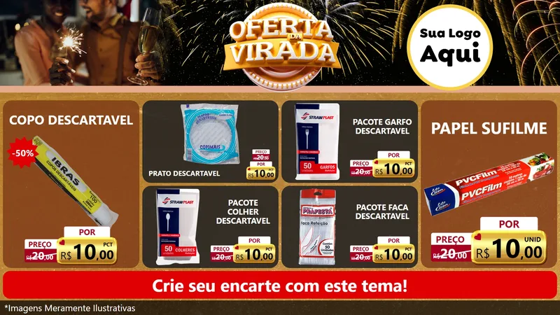 Modelo de TV para TV Horizontal com o tema Oferta da Virada para Embalagens