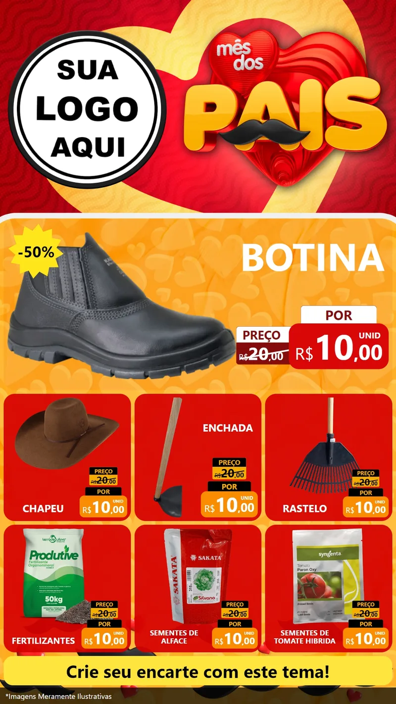 Modelo de Rede Social para Stories com o tema Mês Dos Pais para Agropecuária