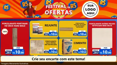 Modelo de TV para TV Horizontal com o tema Festival de Ofertas para Pisos e revestimentos