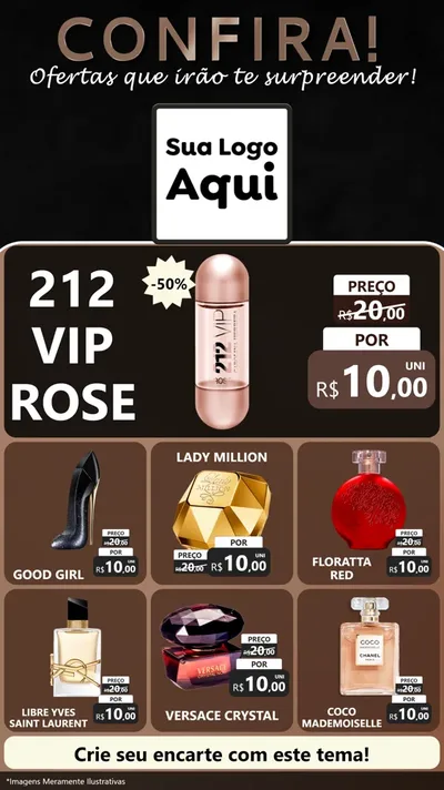 Modelo de Rede Social para Stories com o tema Confira! Ofertas que irão te surpreender! para Perfumes