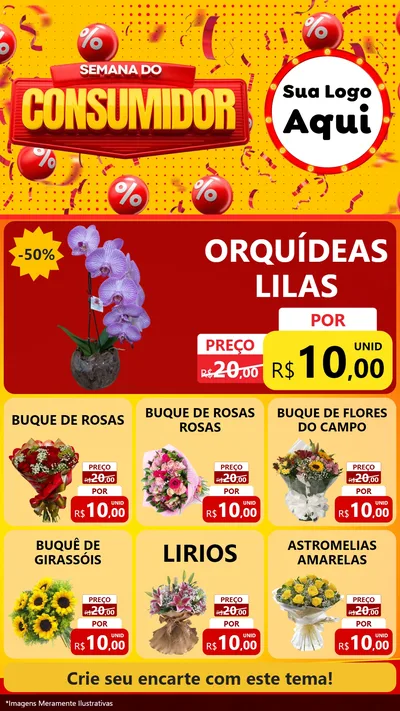Modelo de Rede Social para Stories com o tema Semana do Consumidor para Floricultura e jardim