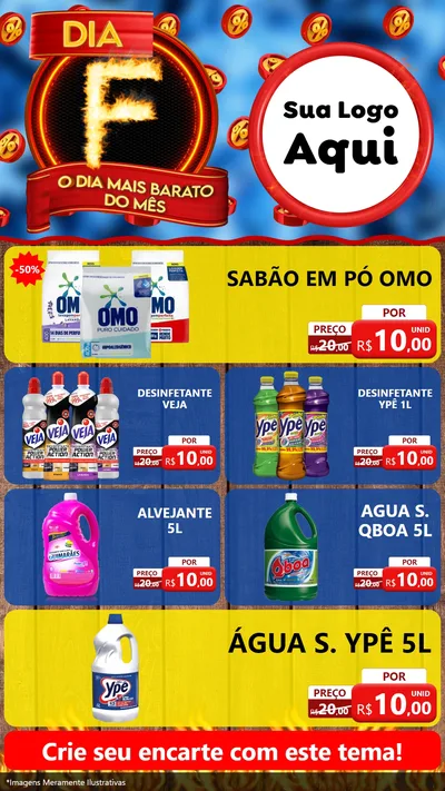 Modelo de TV para TV Vertical com o tema Dia F - O Dia Mais Barato Do Mês para Produtos de Limpeza