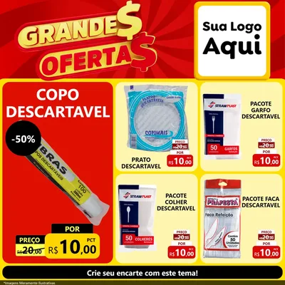 Modelo de Rede Social para Feed Facebook com o tema Grandes Ofertas para Embalagens