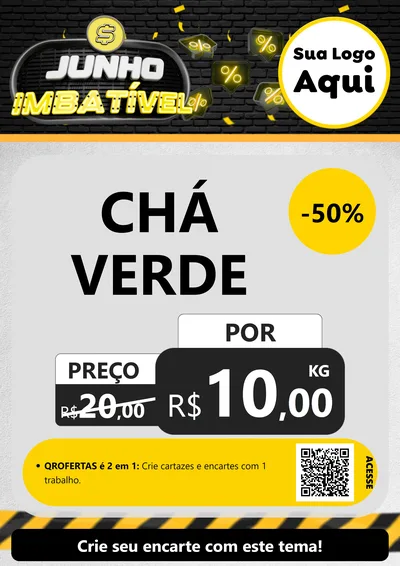 Modelo de Cartaz para Cartaz A4 Vertical com o tema Junho Imbatível para Produtos Naturais