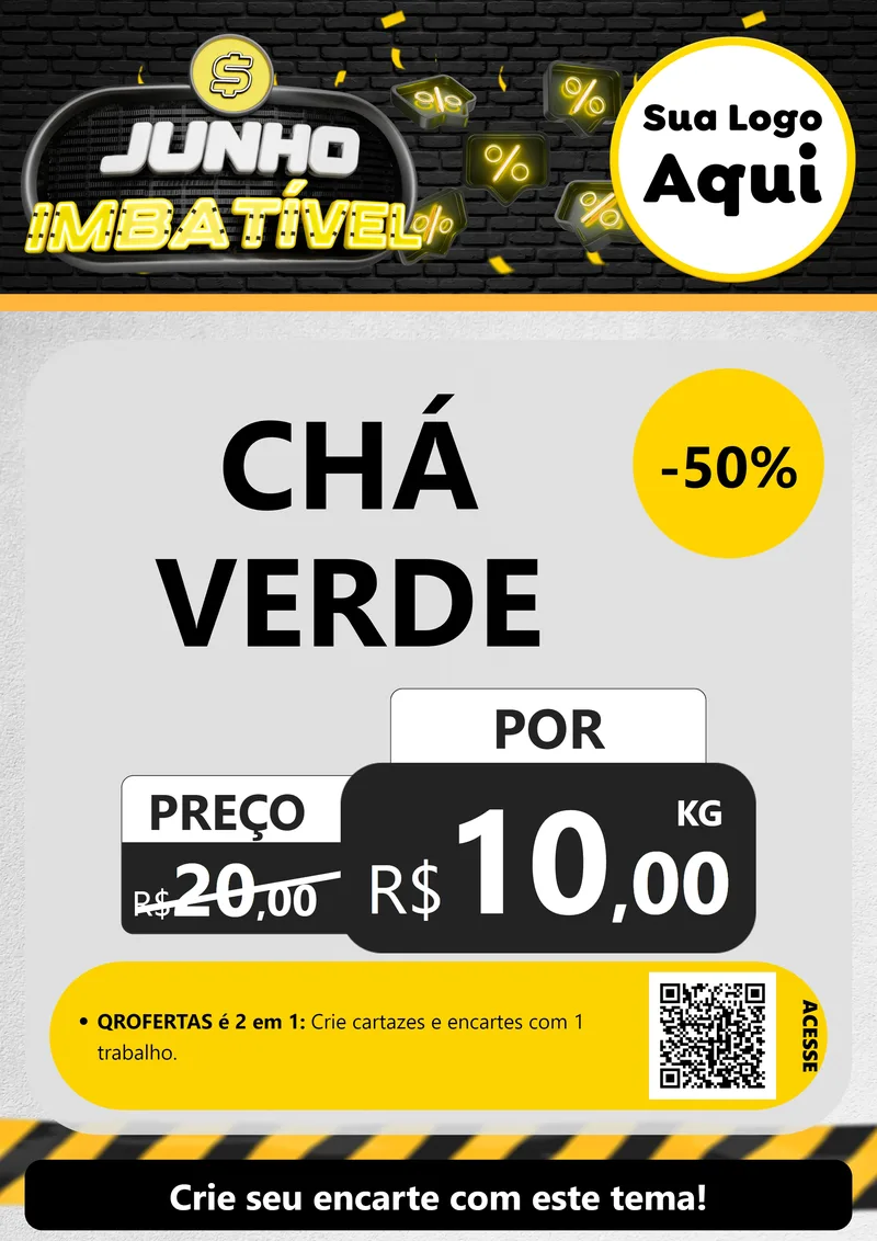 Modelo de Cartaz para Cartaz A4 Vertical com o tema Junho Imbatível para Produtos Naturais