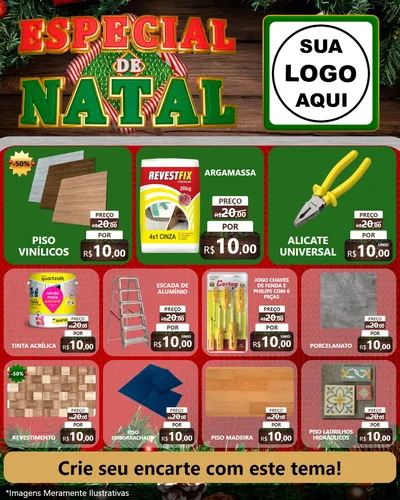 Modelo de Rede Social para Feed Instagram com o tema Especial de Natal para Material para Construção
