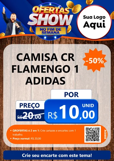 Modelo de Cartaz para Cartaz A4 Vertical com o tema Ofertas Show No Fim De Semana para Roupas e acessórios