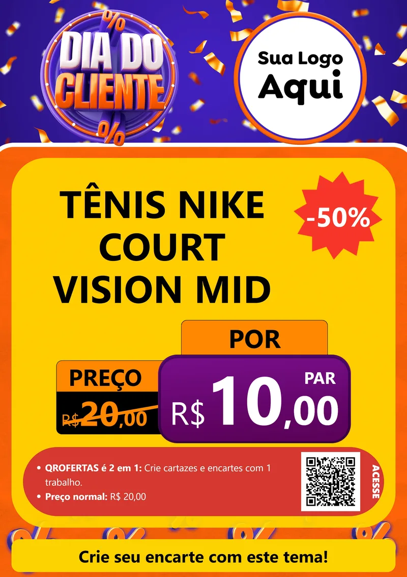 Modelo de Cartaz para Cartaz A4 Vertical com o tema Dia do Cliente para Calçados