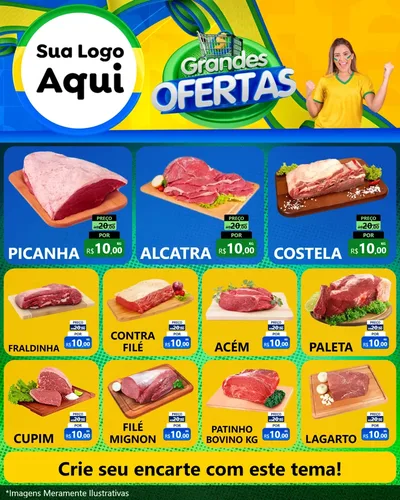 Modelo de Rede Social para Feed Instagram com o tema Grandes Ofertas para Açougue