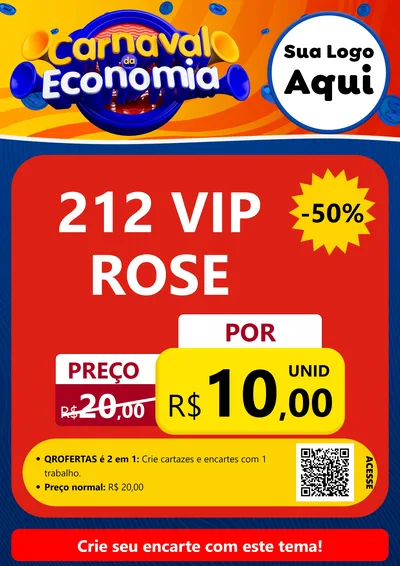 Modelo de Cartaz para Cartaz A4 Vertical com o tema Carnaval da Economia para Perfumes