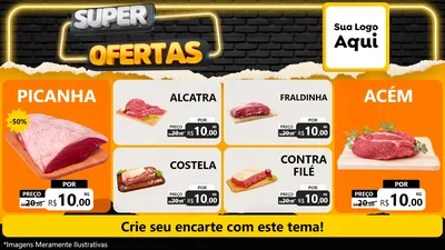 Modelo de TV para TV Horizontal com o tema Super Ofertas para Açougue