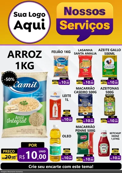 Modelo de Encarte para Encarte A4 Vertical com o tema Nossos Serviços para Supermercado