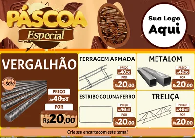 Modelo de Encarte para Encarte A4 Horizontal com o tema Páscoa Especial para Ferragens