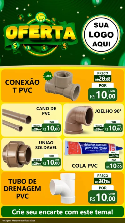 Modelo de TV para TV Vertical com o tema Oferta para Tubos e conexões