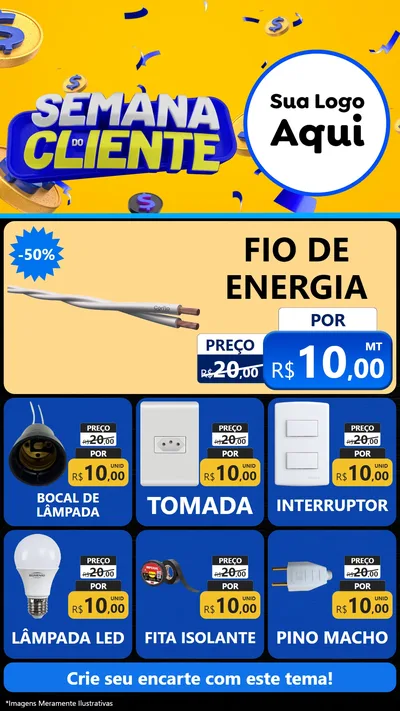 Modelo de Rede Social para Stories com o tema Semana do Cliente para Materiais Elétricos