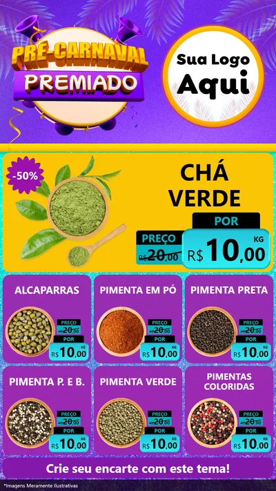 Modelo de Rede Social para Stories com o tema Pré-Carnaval Premiado para Produtos Naturais