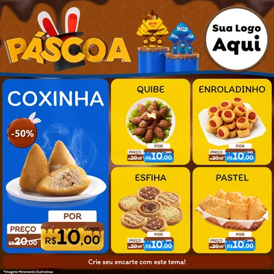 Modelo de Rede Social para Feed Facebook com o tema Páscoa para Salgadaria