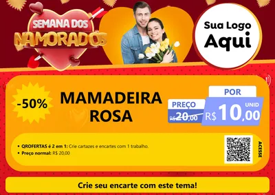 Modelo de Cartaz para Cartaz A4 Horizontal com o tema Semana dos Namorados para Bebês
