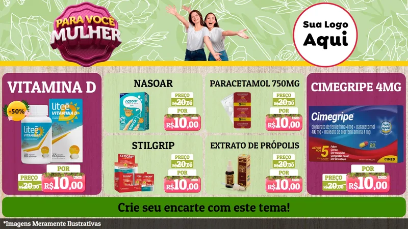 Modelo de TV para TV Horizontal com o tema Para Você Mulher para Farmácia