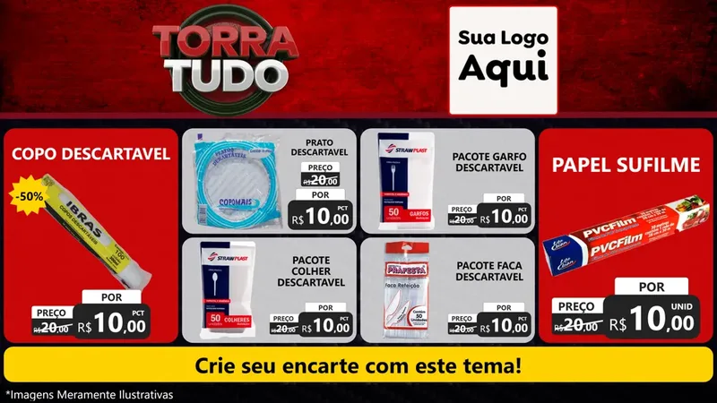 Modelo de TV para TV Horizontal com o tema Torra Tudo para Embalagens