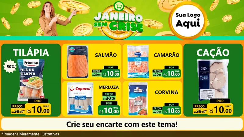 Modelo de TV para TV Horizontal com o tema Janeiro Sem Crise para Peixaria