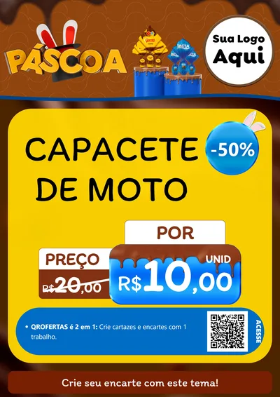 Modelo de Cartaz para Cartaz A4 Vertical com o tema Páscoa para Moto peças