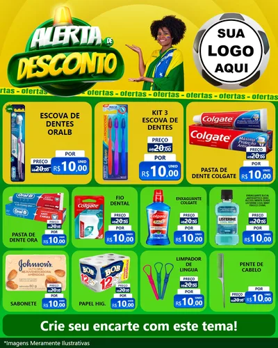 Modelo de Rede Social para Feed Instagram com o tema Alerta de Desconto para Higiene Pessoal