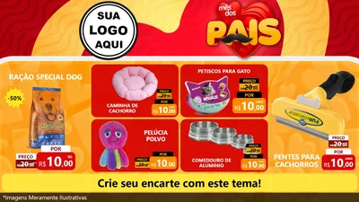Modelo de TV para TV Horizontal com o tema Mês Dos Pais para Pet Shop