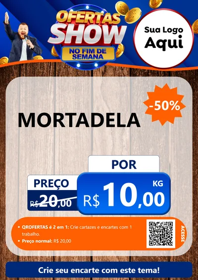 Modelo de Cartaz para Cartaz A4 Vertical com o tema Ofertas Show No Fim De Semana para Frios e Laticínios