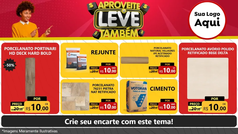 Modelo de TV para TV Horizontal com o tema Aproveite e Leve Também para Pisos e revestimentos