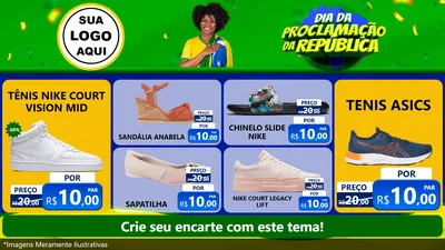 Modelo de TV para TV Horizontal com o tema Dia Da Proclamação Da República para Calçados