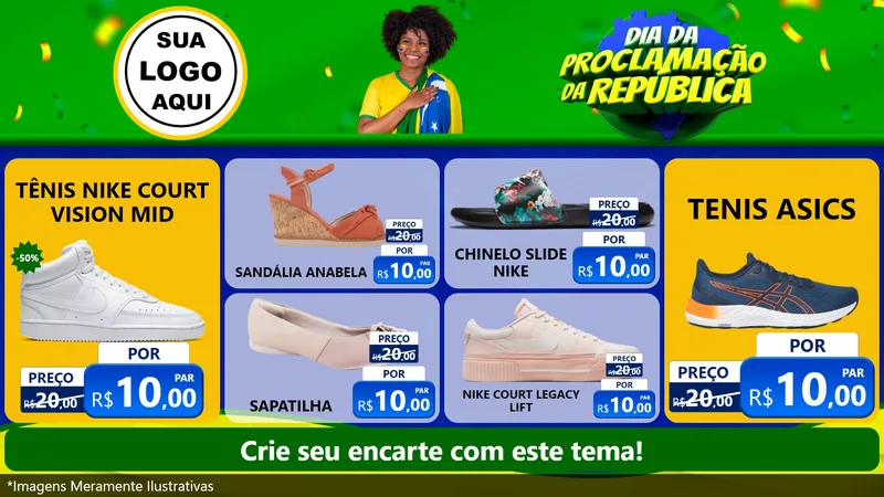 Modelo de TV para TV Horizontal com o tema Dia Da Proclamação Da República para Calçados