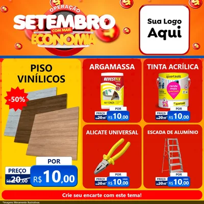 Modelo de Rede Social para Feed Facebook com o tema Operação Setembro Com Muita Economia para Material para Construção