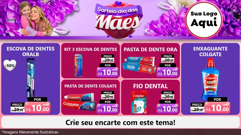 Modelo de TV para TV Horizontal com o tema Sorteio Dia das Mães para Higiene Pessoal