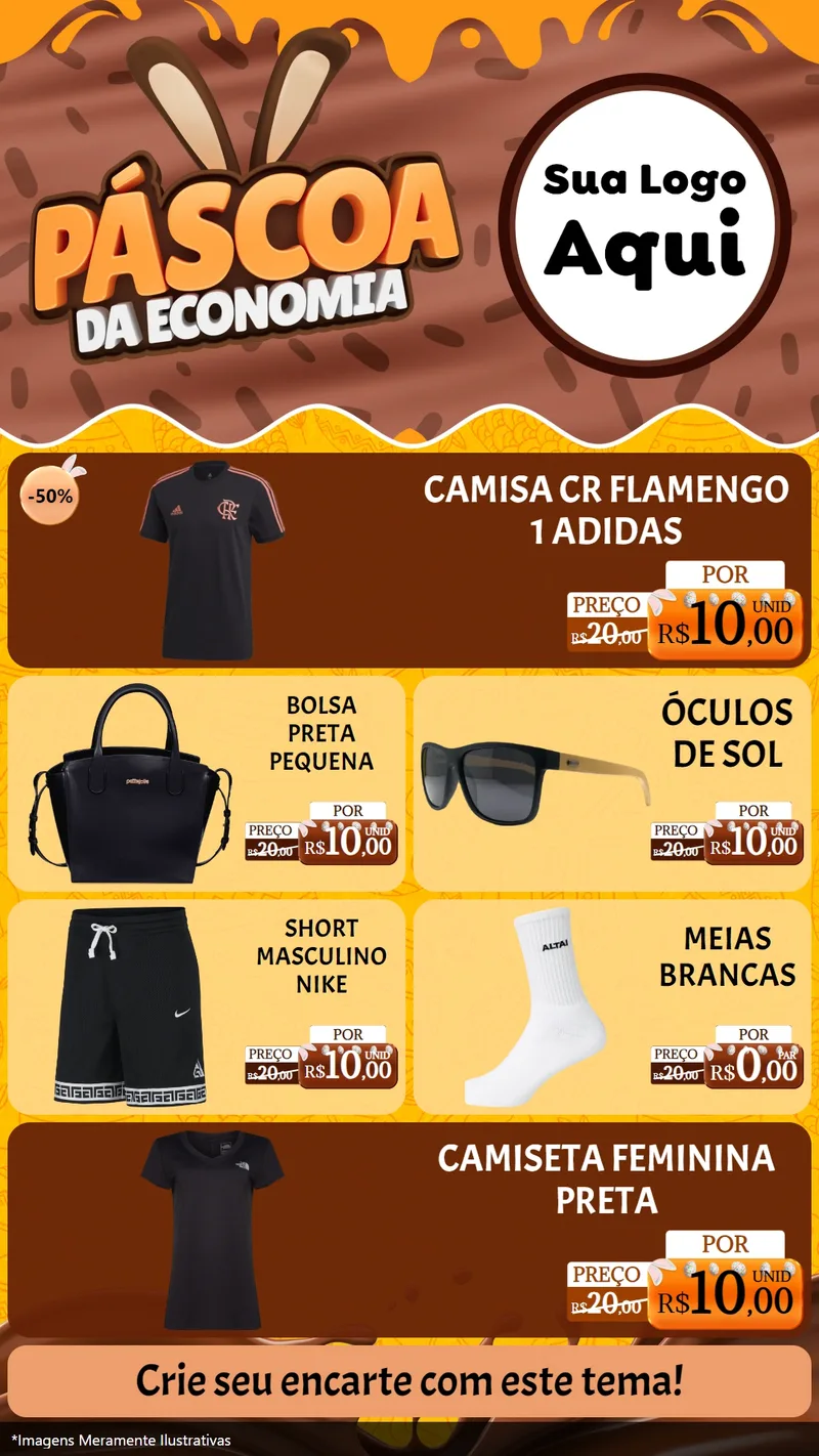 Modelo de TV para TV Vertical com o tema Páscoa da Economia para Roupas e acessórios