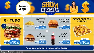 Modelo de TV para TV Horizontal com o tema Show de Ofertas para Hamburgueria